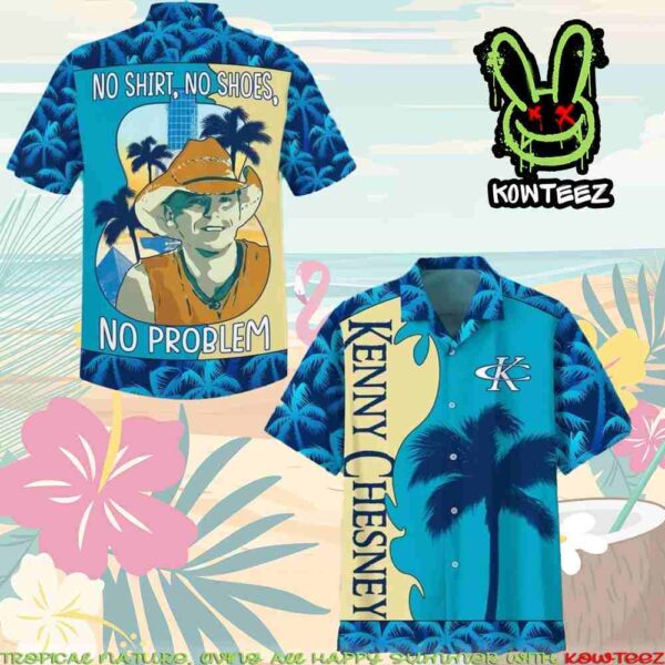 Kenny Chesney No Shirt No Shoes No Problem Country Star Summer Merch 2025 Hawaiian Shirt And Beach Short