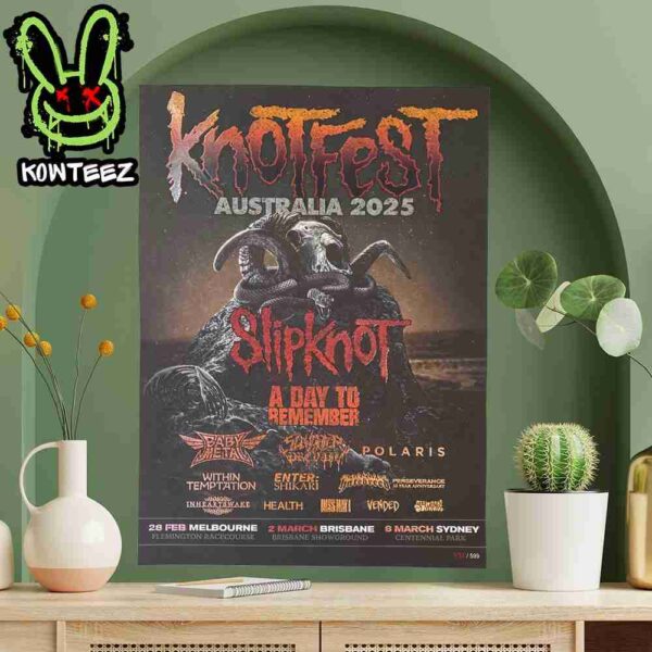 Knotfest Australis 2025 Slipknot A Day To Remember Baby Metal And Full Line-Up On February 28 March 2th 8th Home Decor Poster Canvas