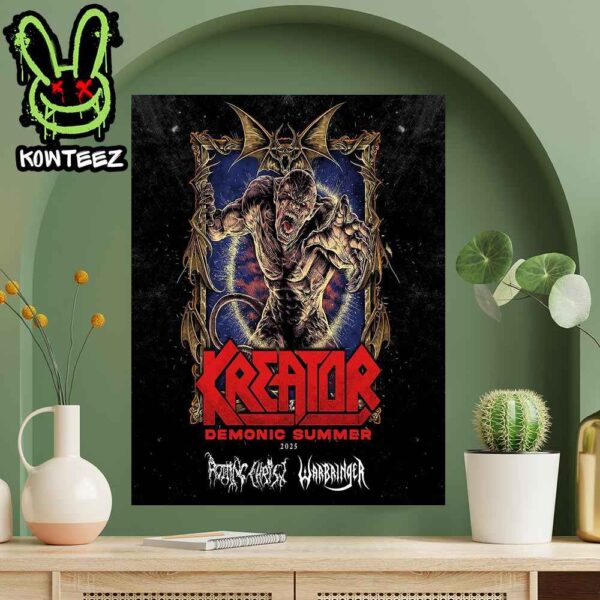 Kreator Demonic Summer Tour 2025 With Rotting Christ And Warbringer Home Decor Poster Canvas