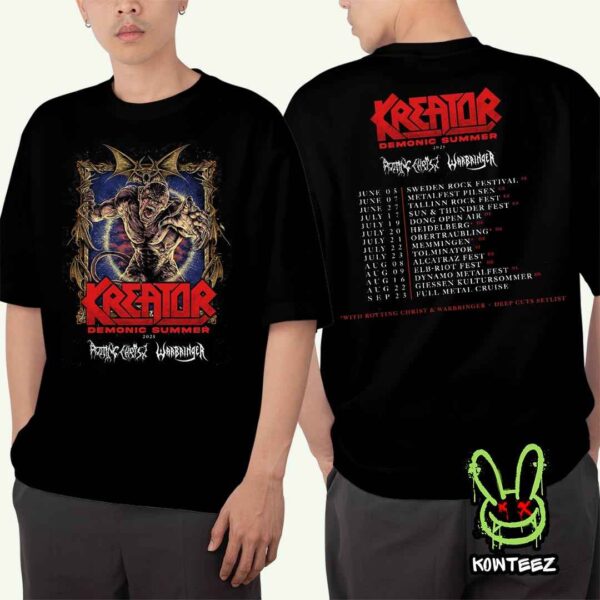 Kreator Demonic Summer Tour 2025 With Rotting Christ And Warbringer Two Sides Merch Unisex T-Shirt