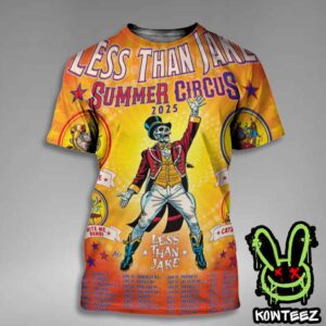 Less Than Jake Summer Circus 2025 With Fishbone And The Suicide Machines And Bite Me Bambi And Catbite Tour Dates June And July All Over Print T-Shirt