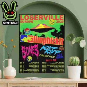 Limp Bizkit Loserville Europe Tour Dates 2025 With Riff Raff Home Decor Poster Canvas