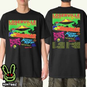 Limp Bizkit Loserville Europe Tour Dates 2025 With Riff Raff Two Sides Unisex T-Shirt