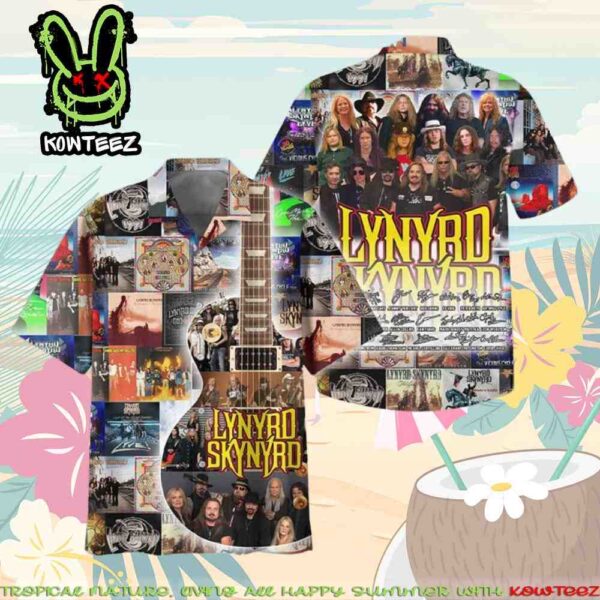 Lynyrd Skynyrd All The Albums Summer Merch 2025 Hawaiian Shirt And Beach Short