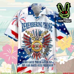 Lynyrd Skynyrd Remembering Those Gave Lives So We Have Freedom Summer Merch 2025 Hawaiian Shirt And Beach Short