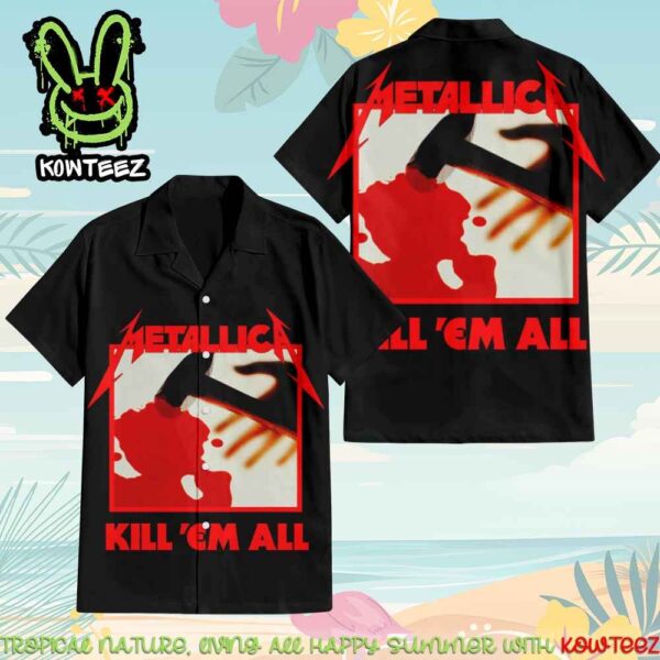 Metallica Heavy Metal Thrash Metal Band Kill ‘Em All Album Merch 2025 Hawaiian Shirt And Beach Short