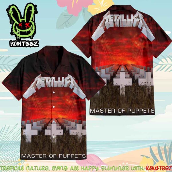 Metallica Heavy Metal Thrash Metal Band Master Of Puppets Album Merch 2025 Hawaiian Shirt And Beach Short