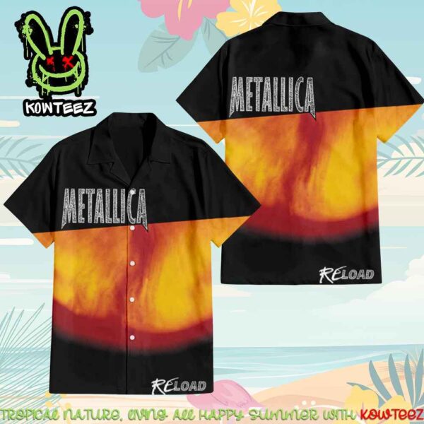 Metallica Heavy Metal Thrash Metal Band Reload Album Merch 2025 Hawaiian Shirt And Beach Short