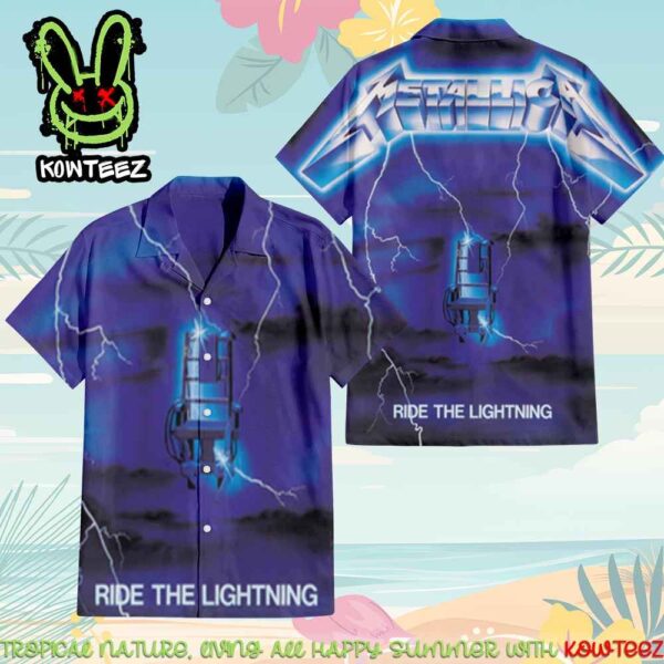 Metallica Heavy Metal Thrash Metal Band Ride The Lightning Album Merch 2025 Hawaiian Shirt And Beach Short