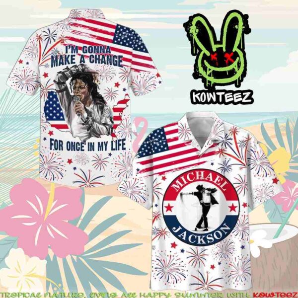 Michael Jackson Im Gonna Make A Change For Once Summer Merch 2025 Hawaiian Shirt And Beach Short