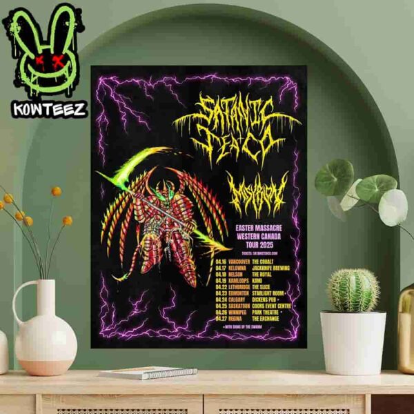 Satanic Tea Co Western Canada Easter Massacre Tour Dates 2025 With Misyrion Home Decor Poster Canvas