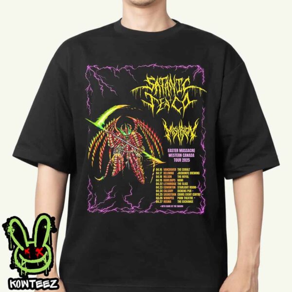 Satanic Tea Co Western Canada Easter Massacre Tour Dates 2025 With Misyrion Merch Unisex T-Shirt