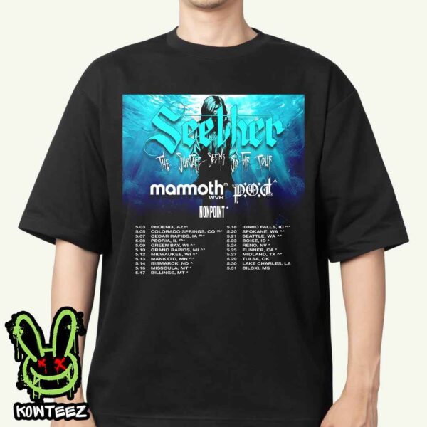 Seether With Mammoth Wvh Pod And Nonpoint The Surface Seems So Far Tour May 2025 Merch Unisex T-Shirt