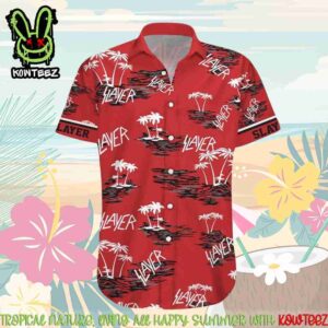 Slayer Rock Band Island Theme Merch 2025 Hawaiian Shirt And Beach Short