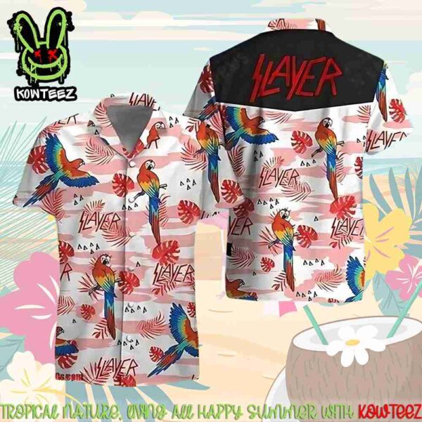 Slayer Rock Band Tropical Elegance Fashion Tourism Merch 2025 Hawaiian Shirt And Beach Short