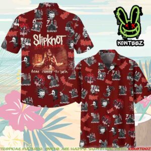 Slipknot 25th Anniversary Here Comes The Pain Tour Summer Merch 2025 Hawaiian Shirt And Beach Short