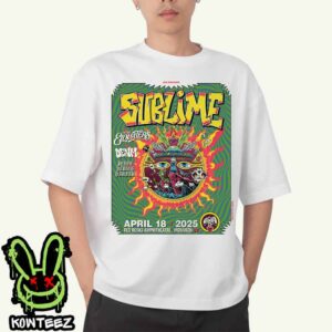 Sublime Merch Poster For Show On April 18 2025 With The Elovaters Denm And Jesse James Pariah At Red Rocks Amphitheatre In Morrison Co Unisex T-Shirt