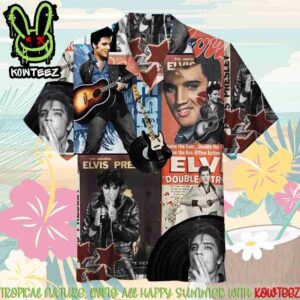 The Amazing Elvis Presley Album Cover Aloha Hawaiian Shirt And Beach Short