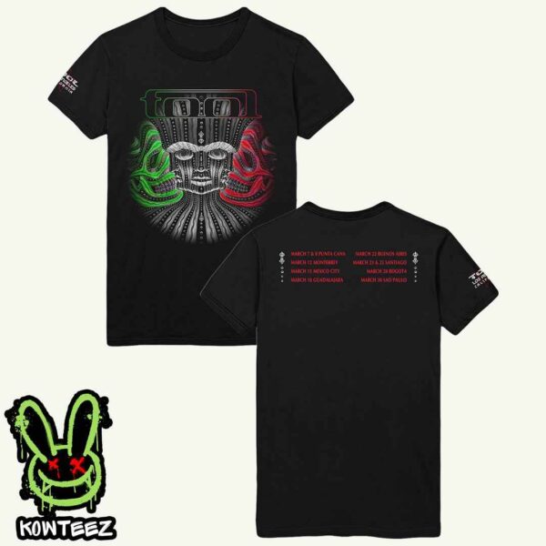 Tool Merch Tee Mexico South America 2025 Tour Version 2 Two Sides Unisex T-Shirt