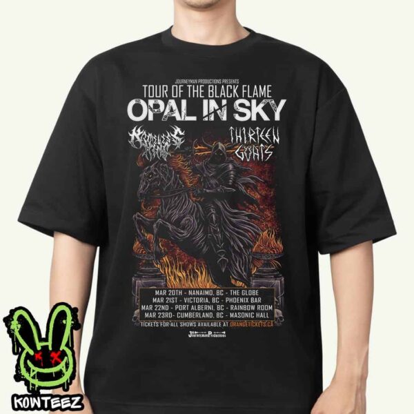 Tour Of The Black Flame March 2025 Opal In Sky And Nameless King With Thirteen Goats Unisex T-Shirt