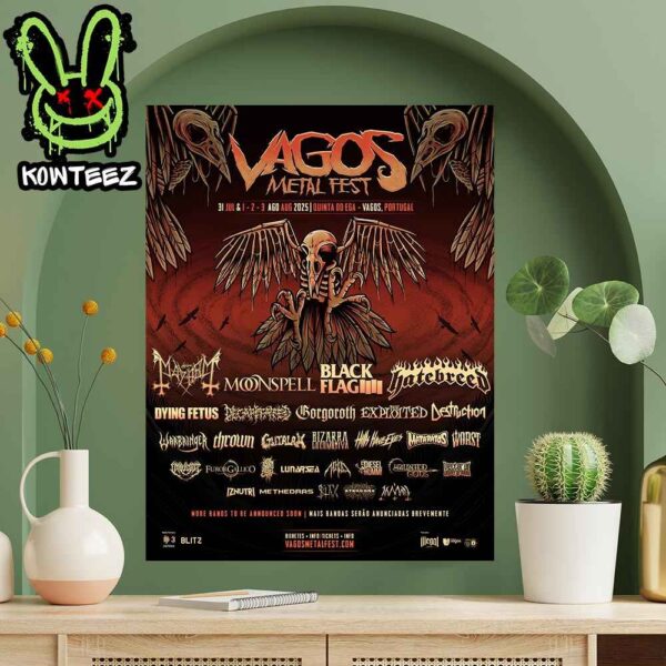 Vagos Metal Fest 2025 Merch Shirt Line-Up In Jul 31 And Aug 1-2-3 2025 At Quinta Do Ega In Vagos Portugal Home Decor Poster Canvas