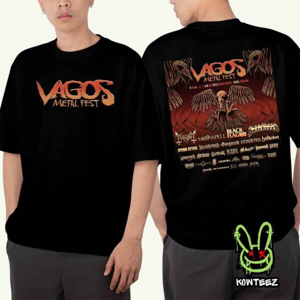 Vagos Metal Fest 2025 Merch Shirt Line-Up In Jul 31 And Aug 1-2-3 2025 At Quinta Do Ega In Vagos Portugal Two Sides Unisex T-Shirt